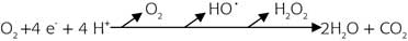 Diagram showing free radical production resulting from oxygen metabolism.